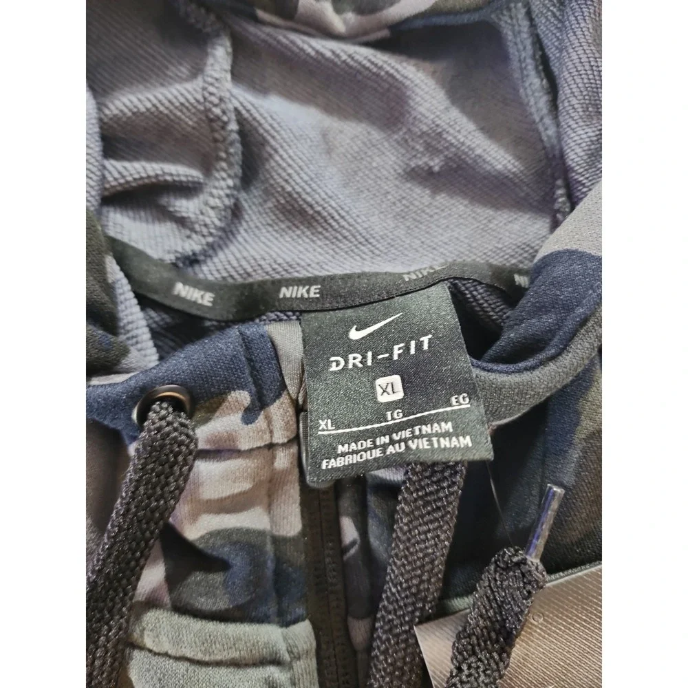 Nike Men's Dri-FIT Full Zip Camo Training Hoodie XL Anthracite‎ Gray AR3112-060